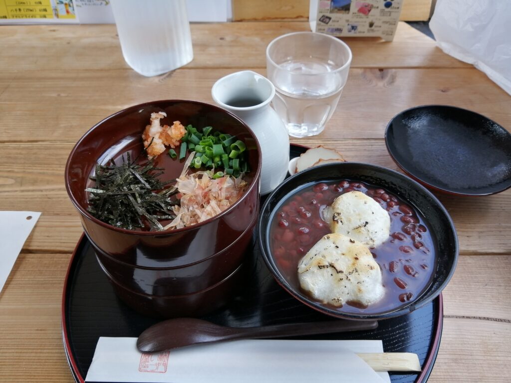 出雲で食べた割子そばと出雲ぜんざい